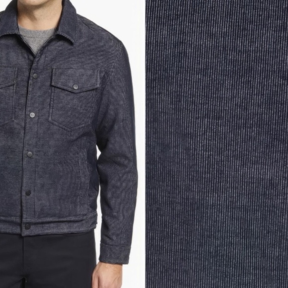 NWT Nordstrom Robert Barakett Mens Worthington Trucker Jacket Coat Blue XL $275 - Picture 4 of 8